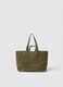 Green Genuine Leather Shopper with Zip Closure_0
