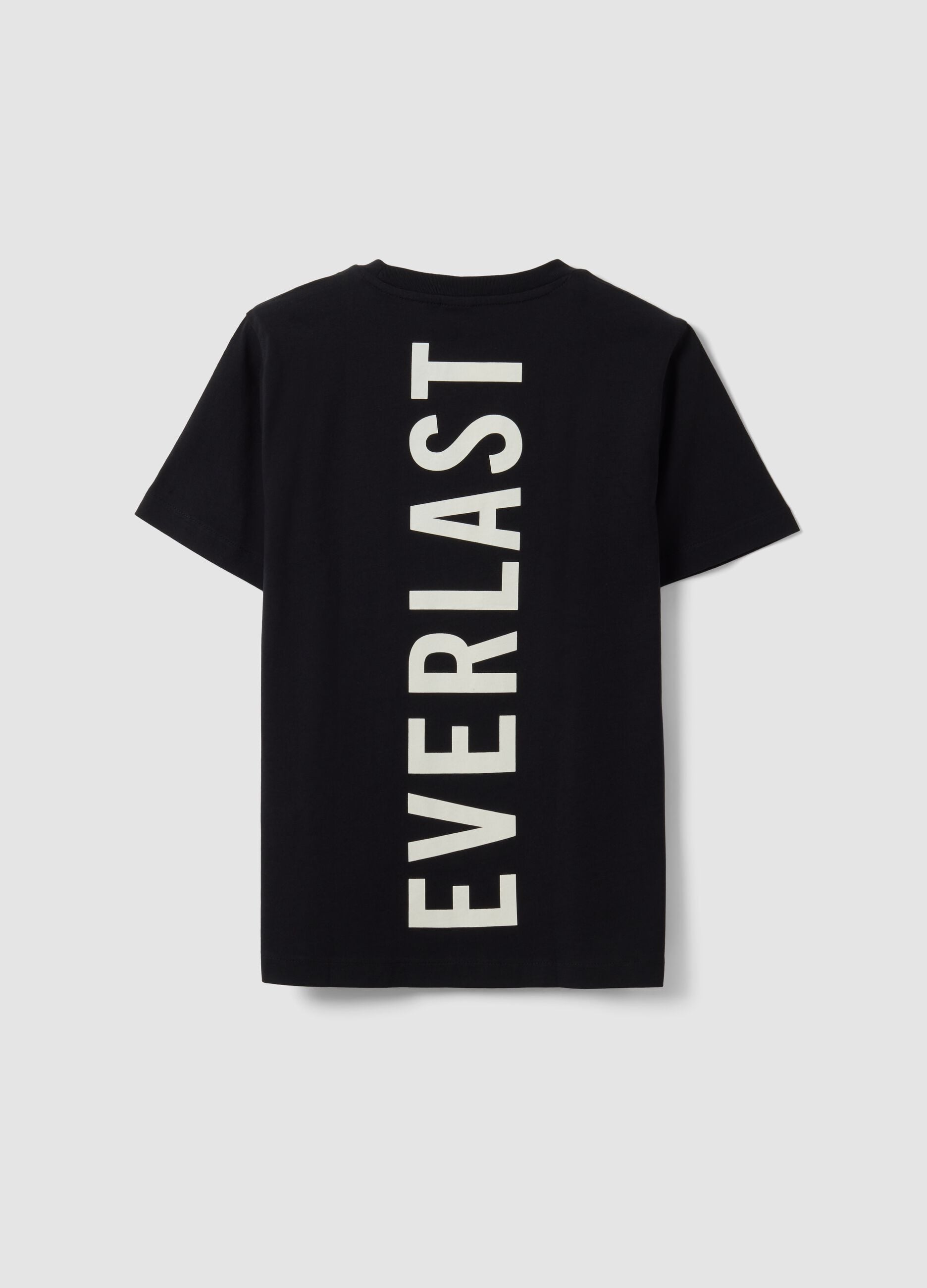 Schwarzes T-Shirt aus reiner Baumwolle mit Logo, Regular Fit, f&uuml;r Jungen