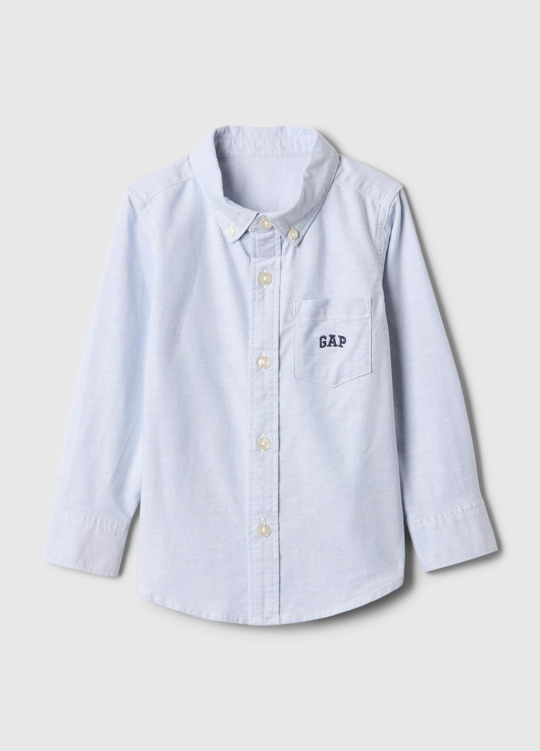 Long-Sleeved Stretch Blue Shirt