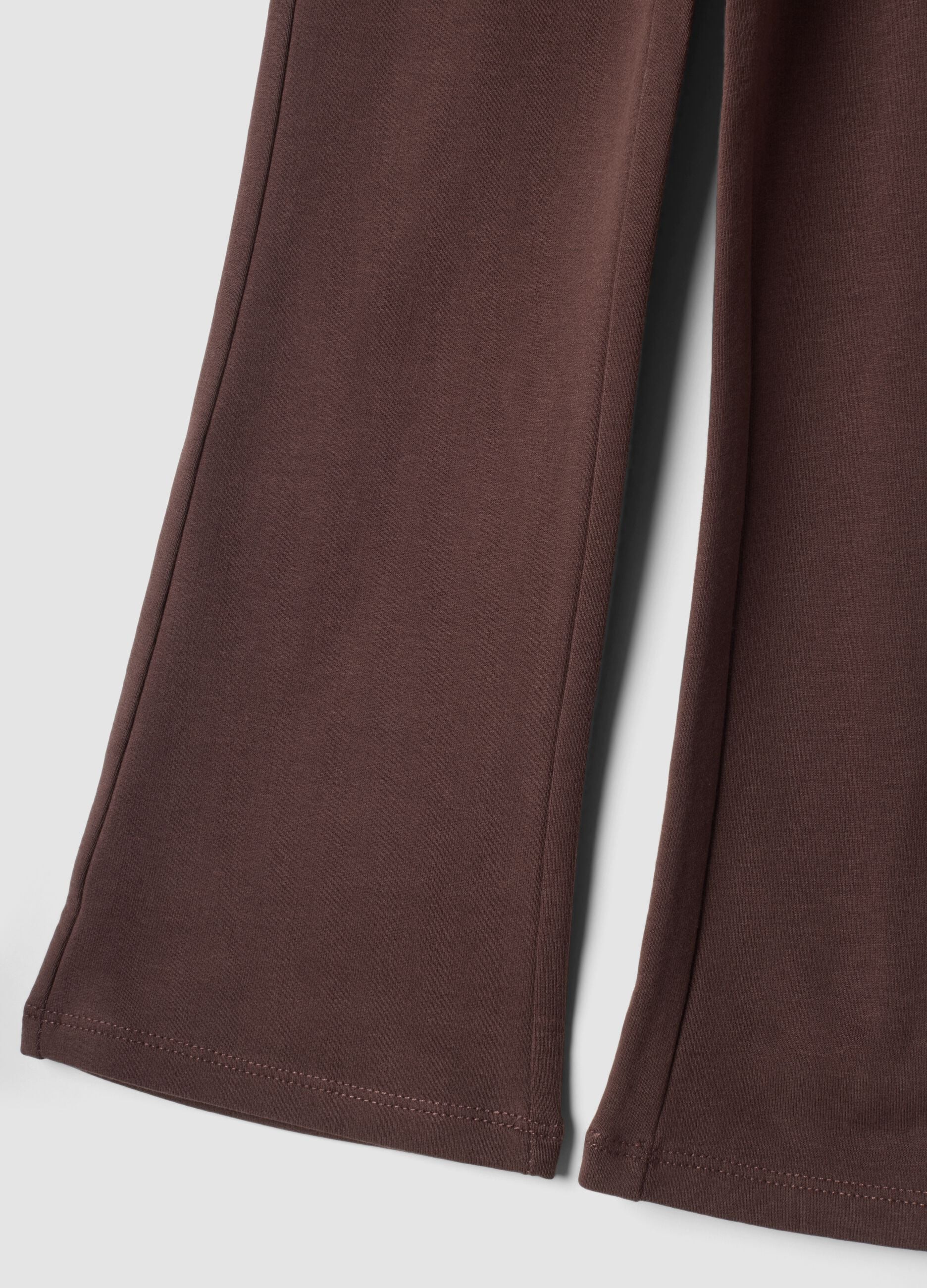 Braune Schlagleggings aus elastischer Bio-Baumwolle
