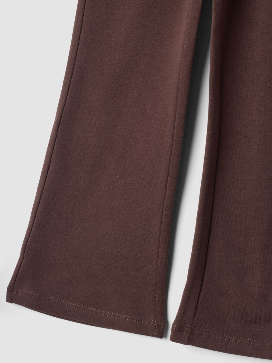 Brown flared leggings in stretch organic cotton_3