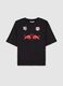 Children's pure black cotton oversized t-shirt with print_3