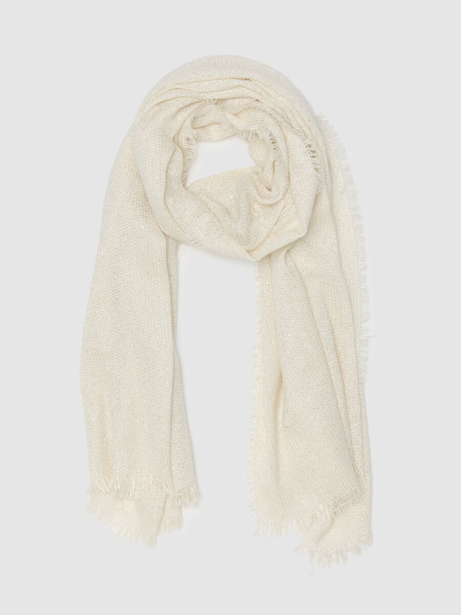 White Scarf with Metallic Details_0