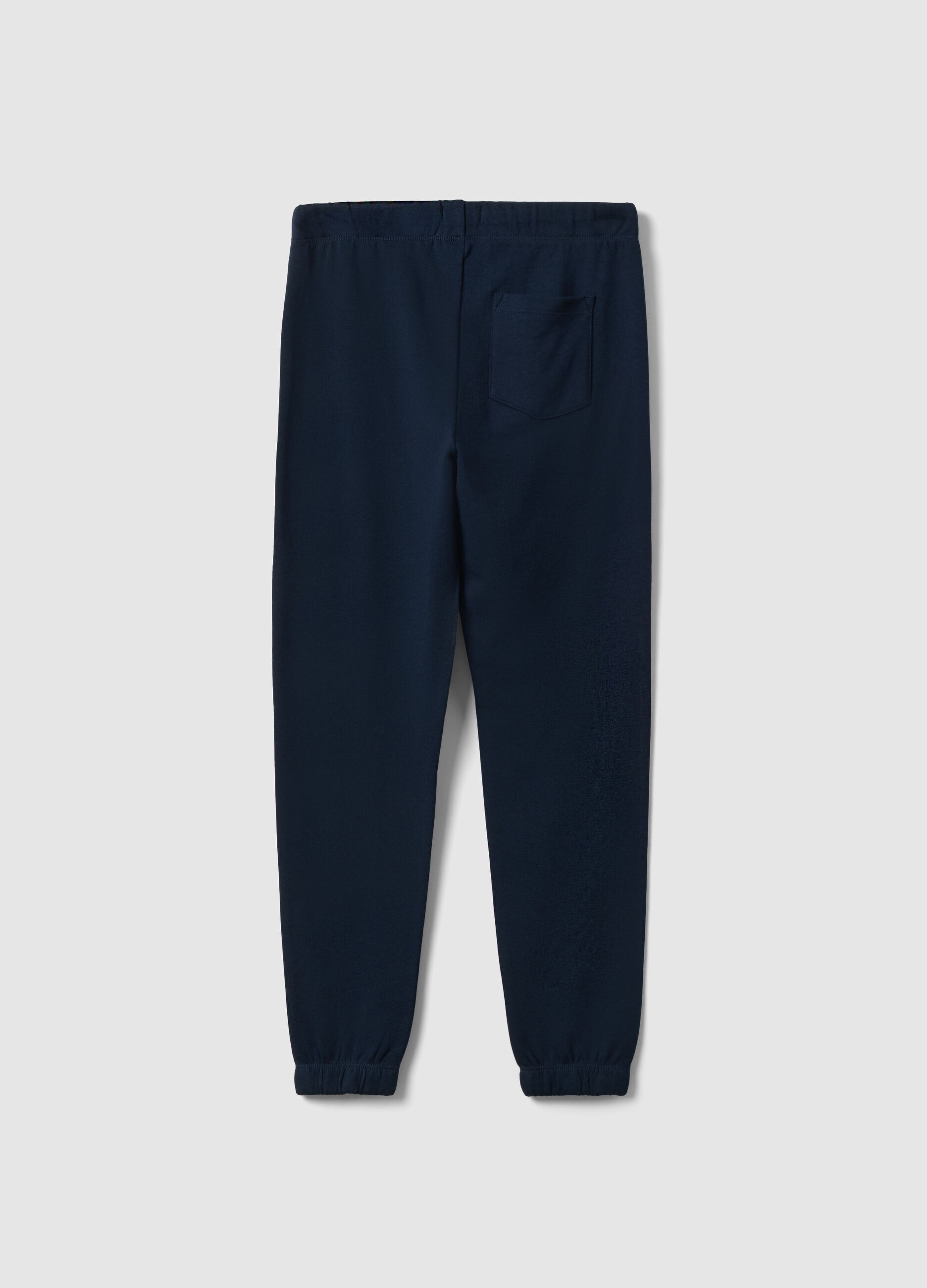Boys&rsquo; blue cotton-viscose jogger trousers, regular fit