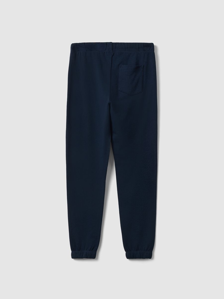 Boys&rsquo; blue cotton-viscose jogger trousers, regular fit_4