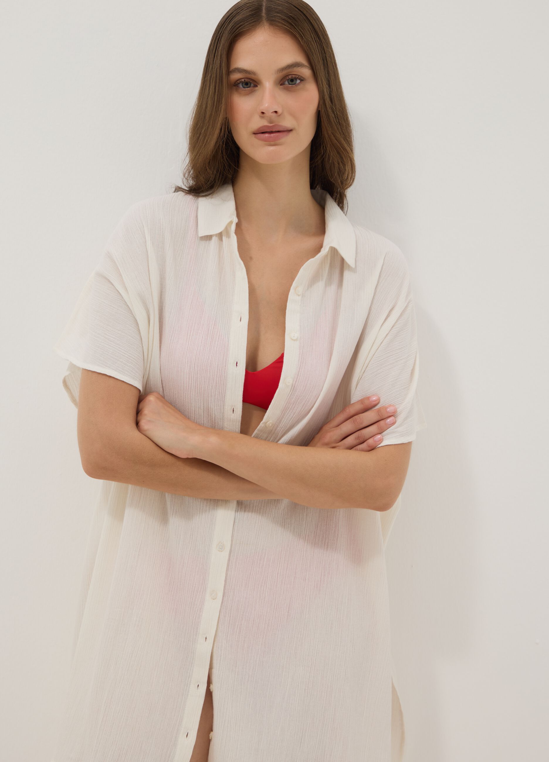 White pure cotton kaftan
