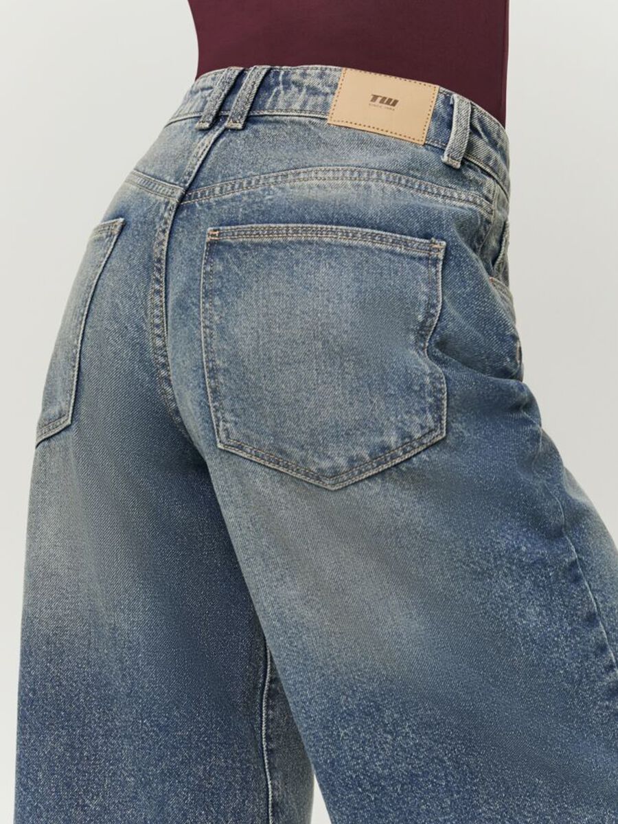 Blue pure cotton culotte jeans_3