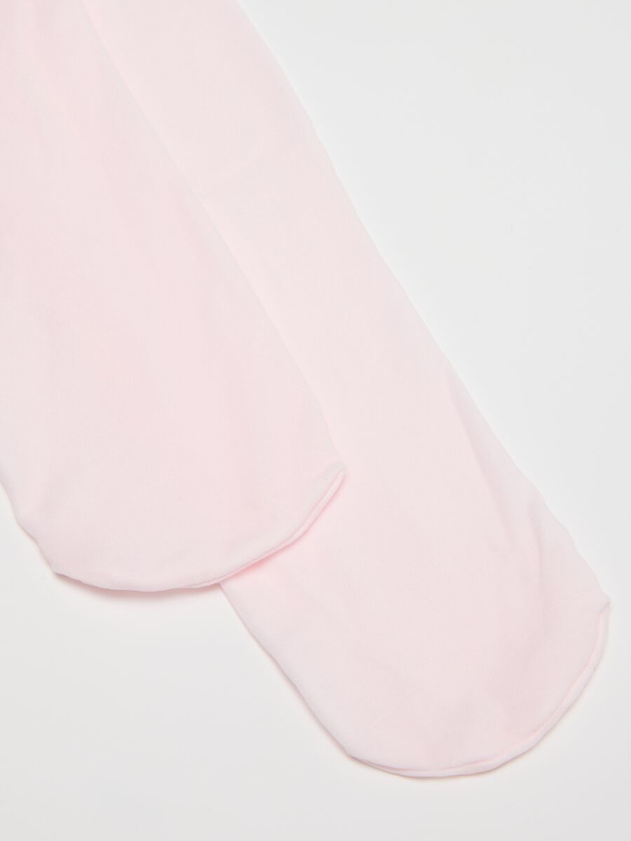 Pink and white tights twin-pack for girls_2