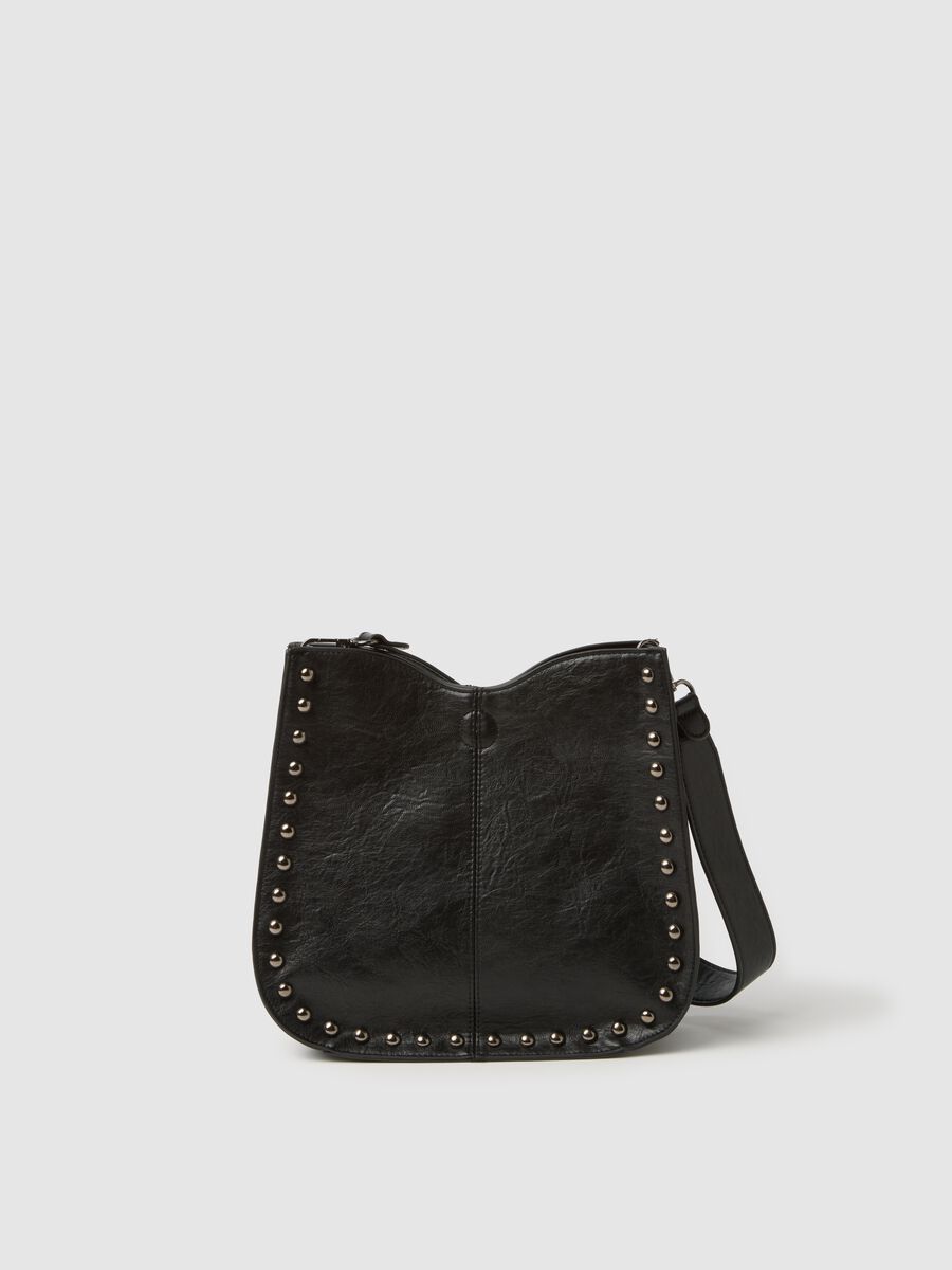 Black Studded Shoulder Bag_0