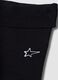 Black flared viscose-blend leggings with star embroidery_2