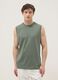 Green pure cotton tank top_2