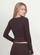 T-shirt marrone in viscosa elasticizzata con girocollo_3