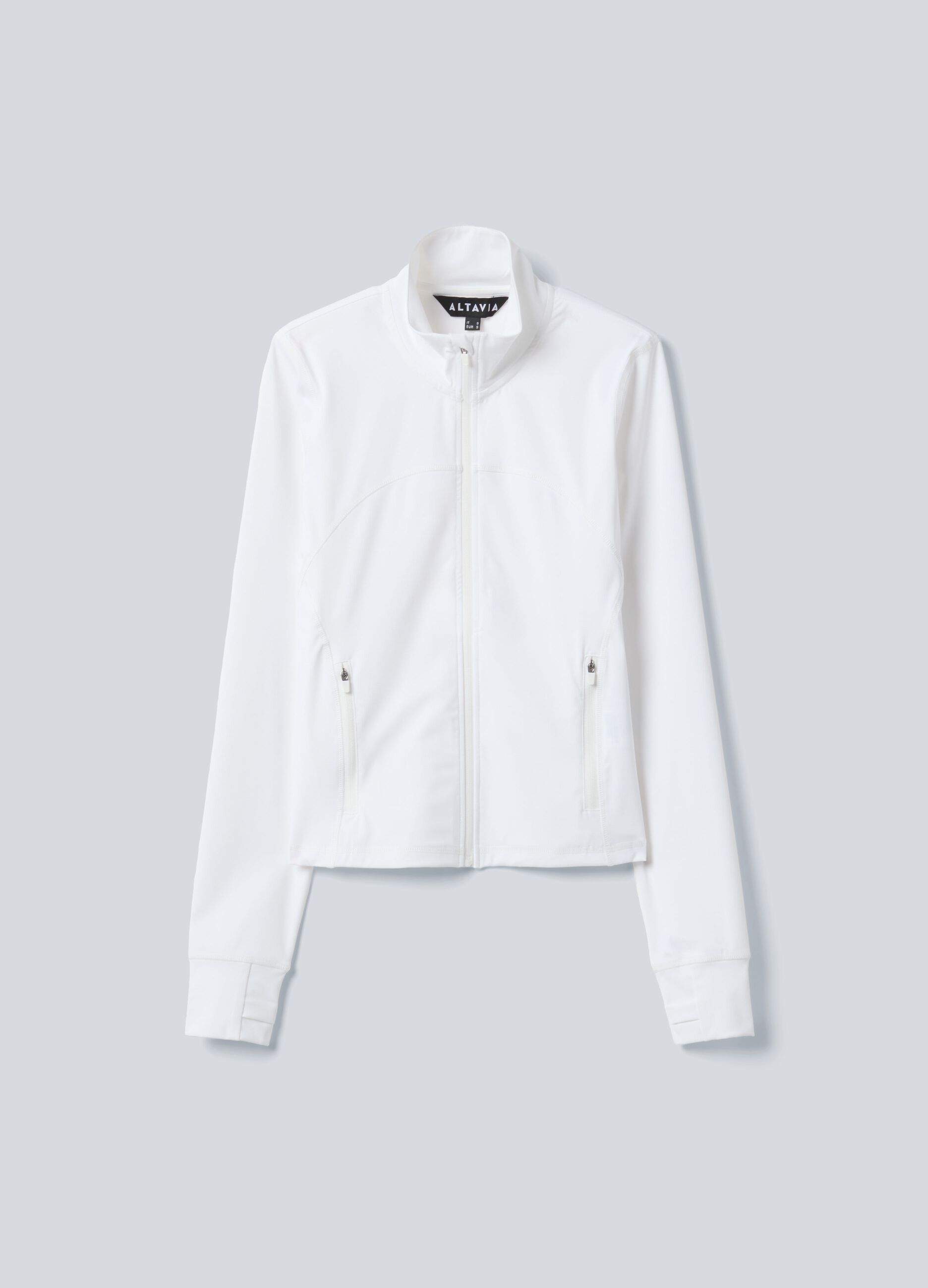 Wei&szlig;es ALTAVIA COURT Full-Zip-Sweatshirt aus elastischem Funktionsmaterial