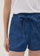 Blaue Denim-Shorts aus reiner Baumwolle mit elastischem Bund, Regular Fit_3