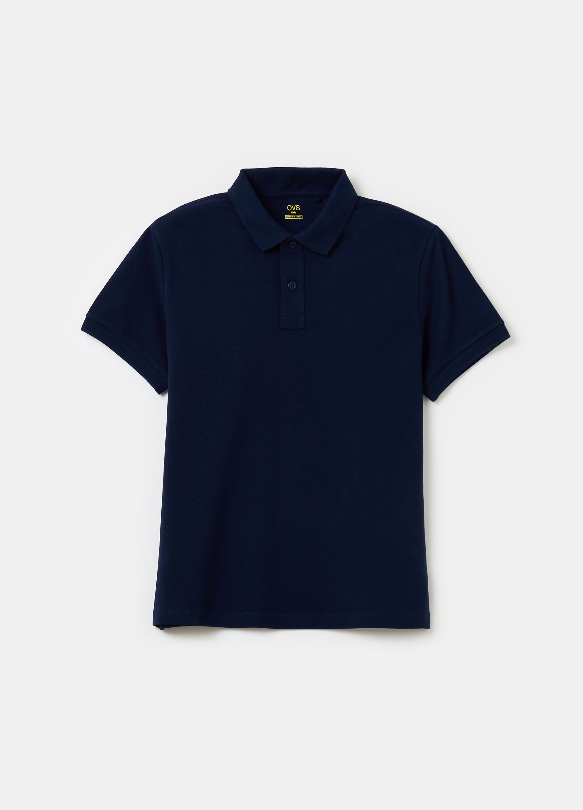 Solid colour cotton polo shirt