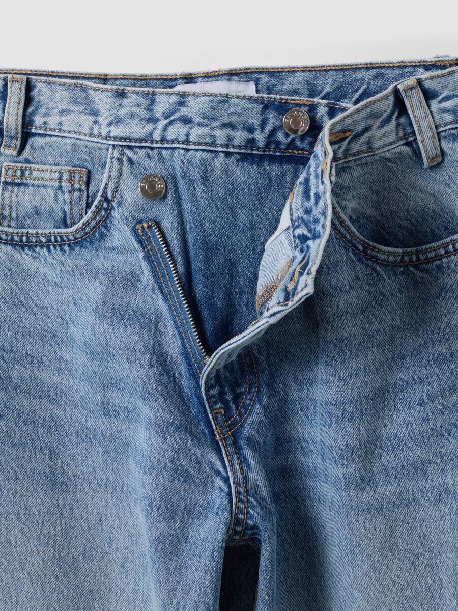 Jeans azzurri in denim di puro cotone skater fit_2