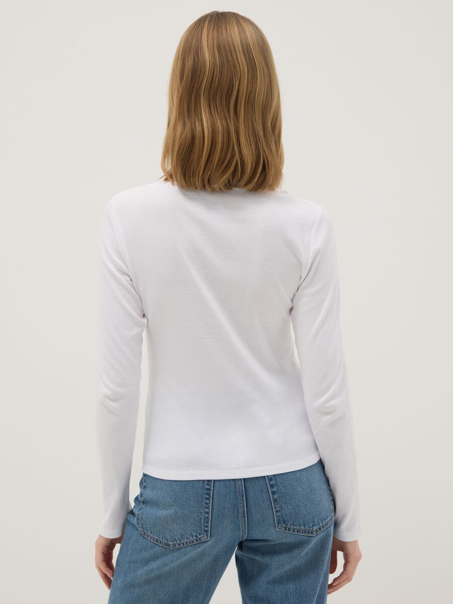 White pure cotton regular fit t-shirt_2