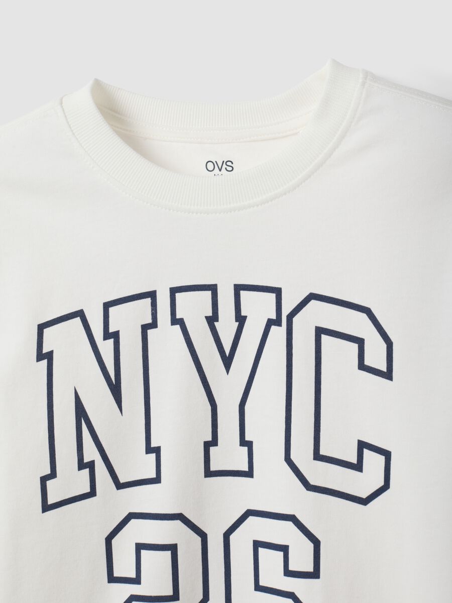 White organic cotton graphic print T-shirt for boys_2