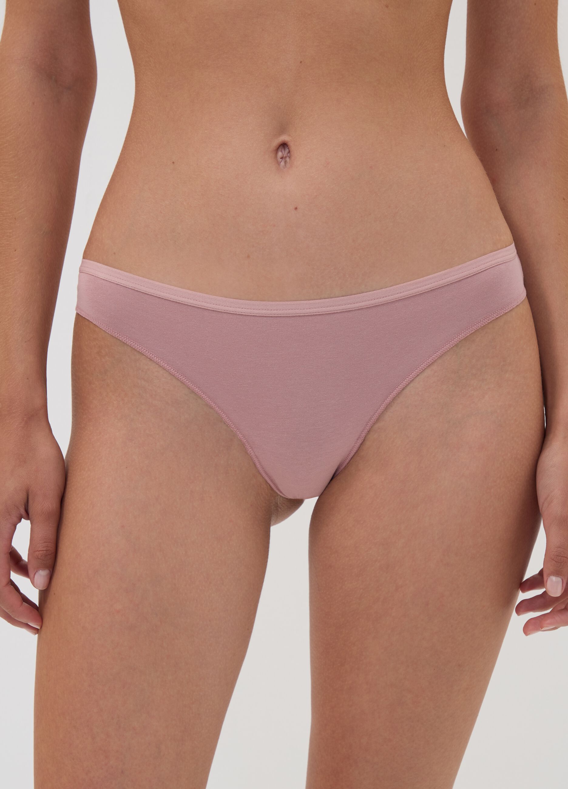 Five-pack of Brazilian briefs in organic cotton and stretch viscose