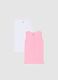 Girls' Multicolour Vest Twin Pack in Pure Cotton Regular Fit_0