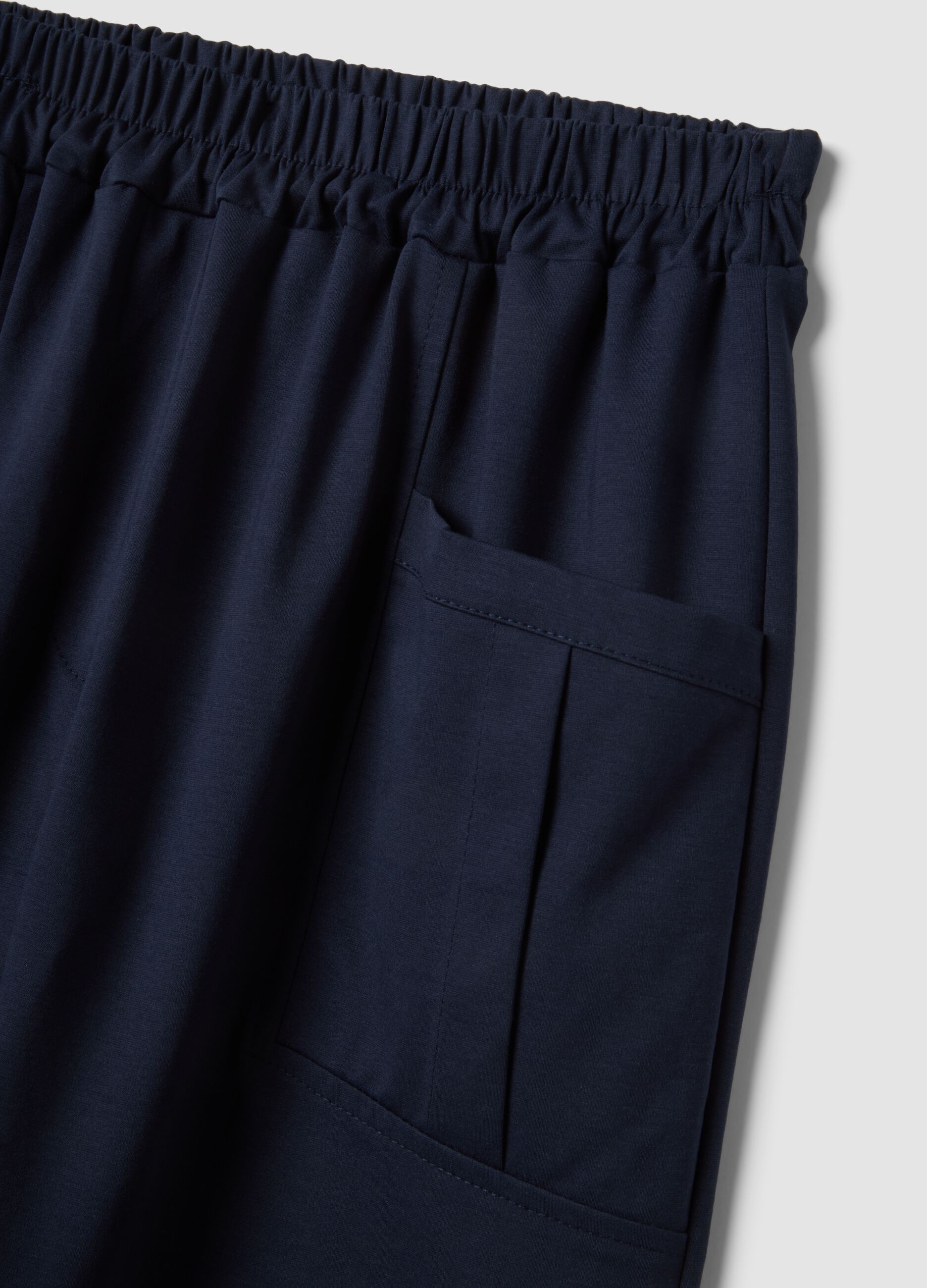 Blaue Hose aus Stretch-Baumwolle mit elastischem Bund, Regular Fit