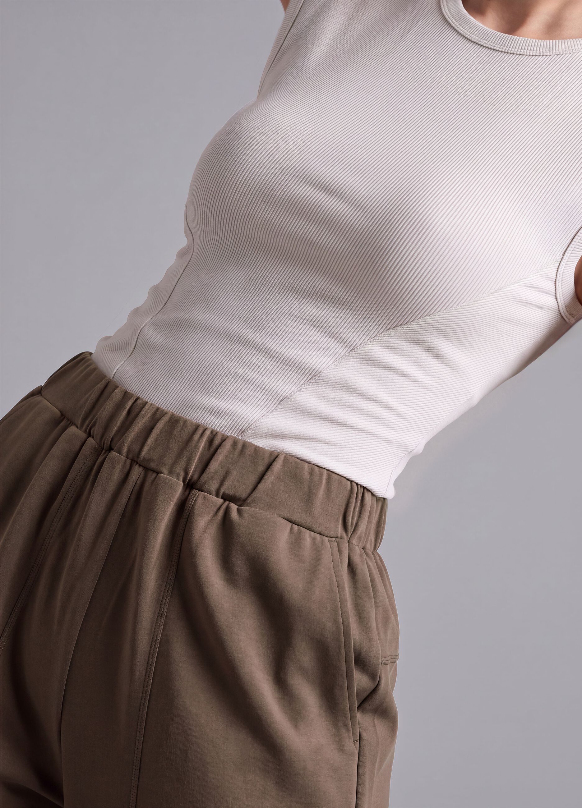 White stretch modal crew-neck T-shirt
