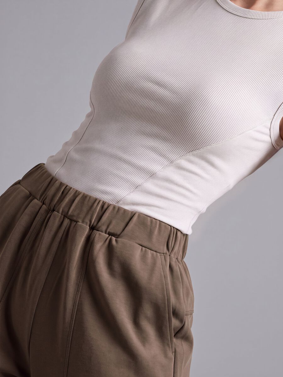 White stretch modal crew-neck T-shirt_3