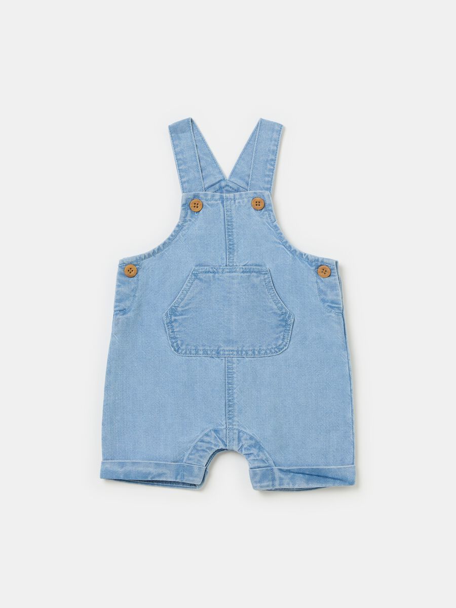 Denim dungarees with pocket_0
