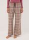Beige pure viscose checked pyjama trousers_1