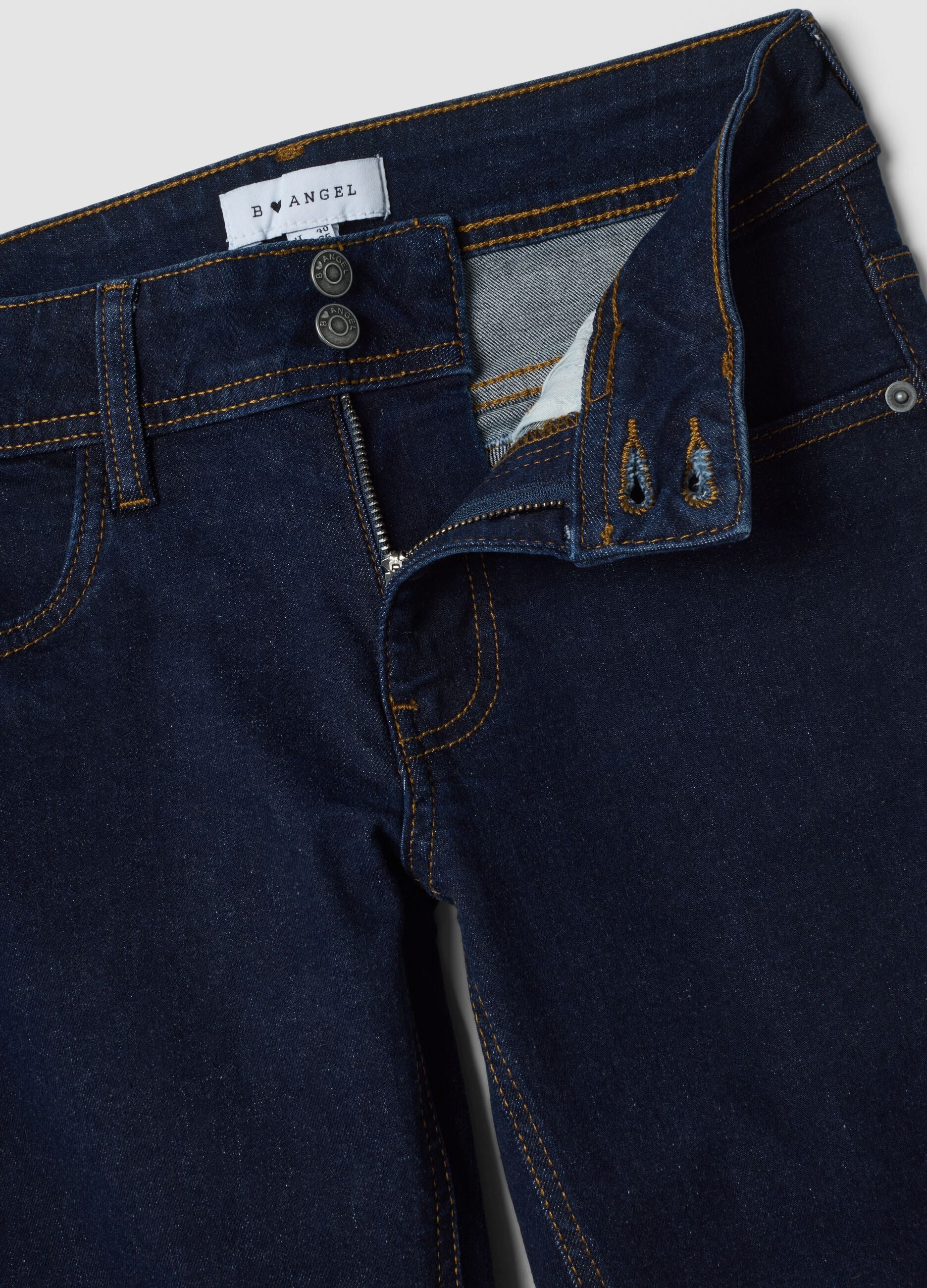 Blue flared stretch-cotton jeans