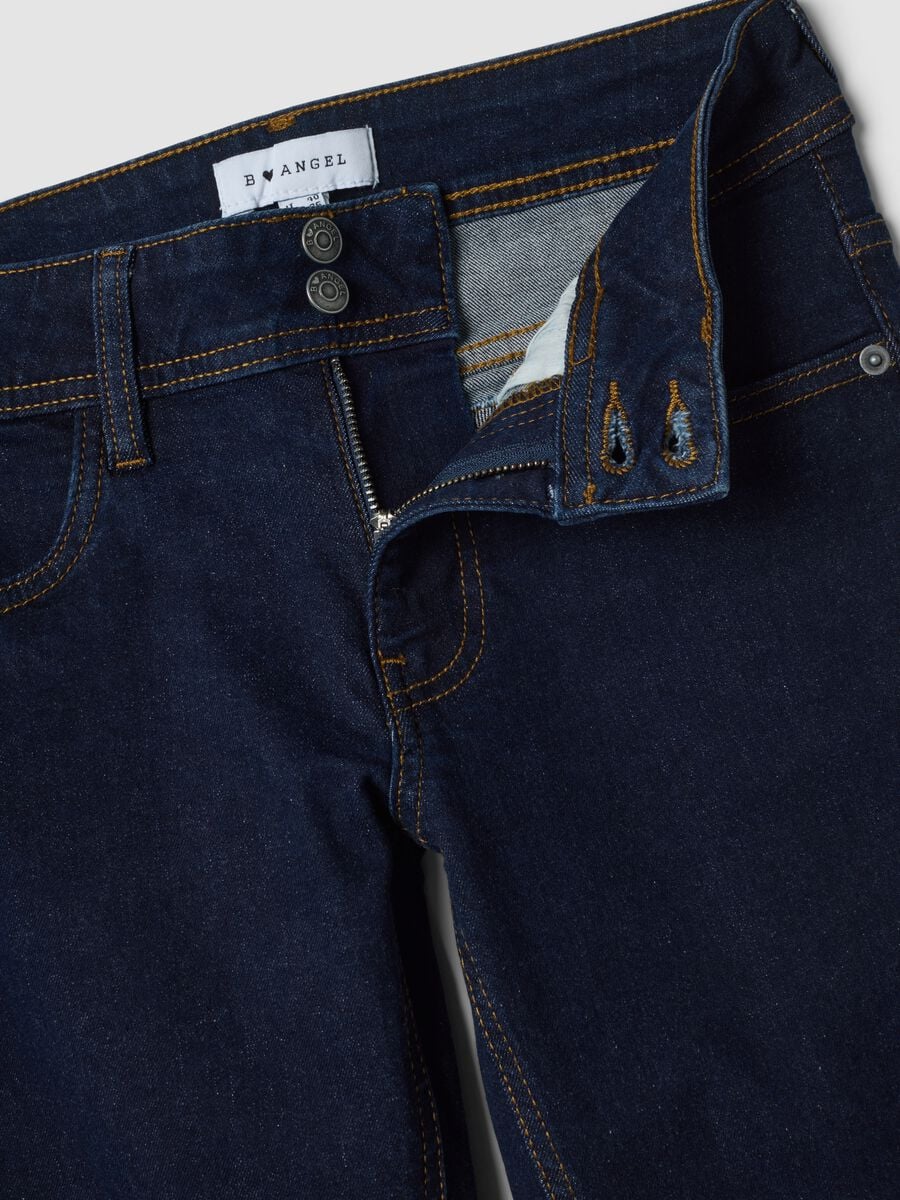 Blue flared stretch-cotton jeans_1