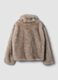 Beige faux-fur effect jacket, regular fit_2