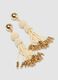 Elegant earrings with white glass beads and golden details_1