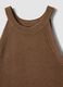 Brown viscose blend fitted tank top_5