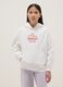 White pure cotton oversized fit sweatshirt for girls with flower_0