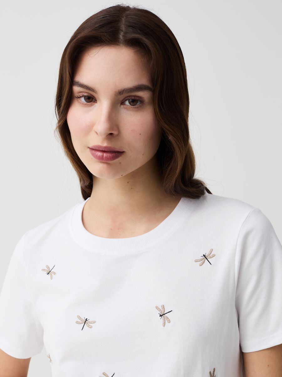 Camiseta con bordado libélulas de lurex_1
