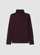 Purple stretch viscose top with raised collar, regular fit_4