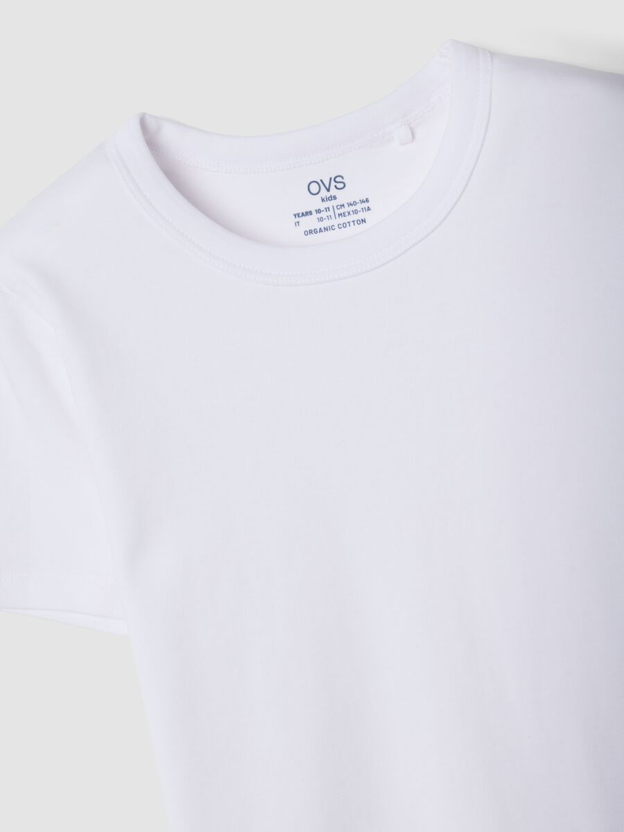 Bipack di t-shirt bianche girocollo in puro cotone organico_2