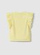 Girls&rsquo; yellow stretch-cotton vest top with ruffles_4