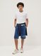 Boys' pure cotton blue shorts with New York print, regular fit_0