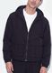 Black padded hooded jacket with zip, oversized fit_1