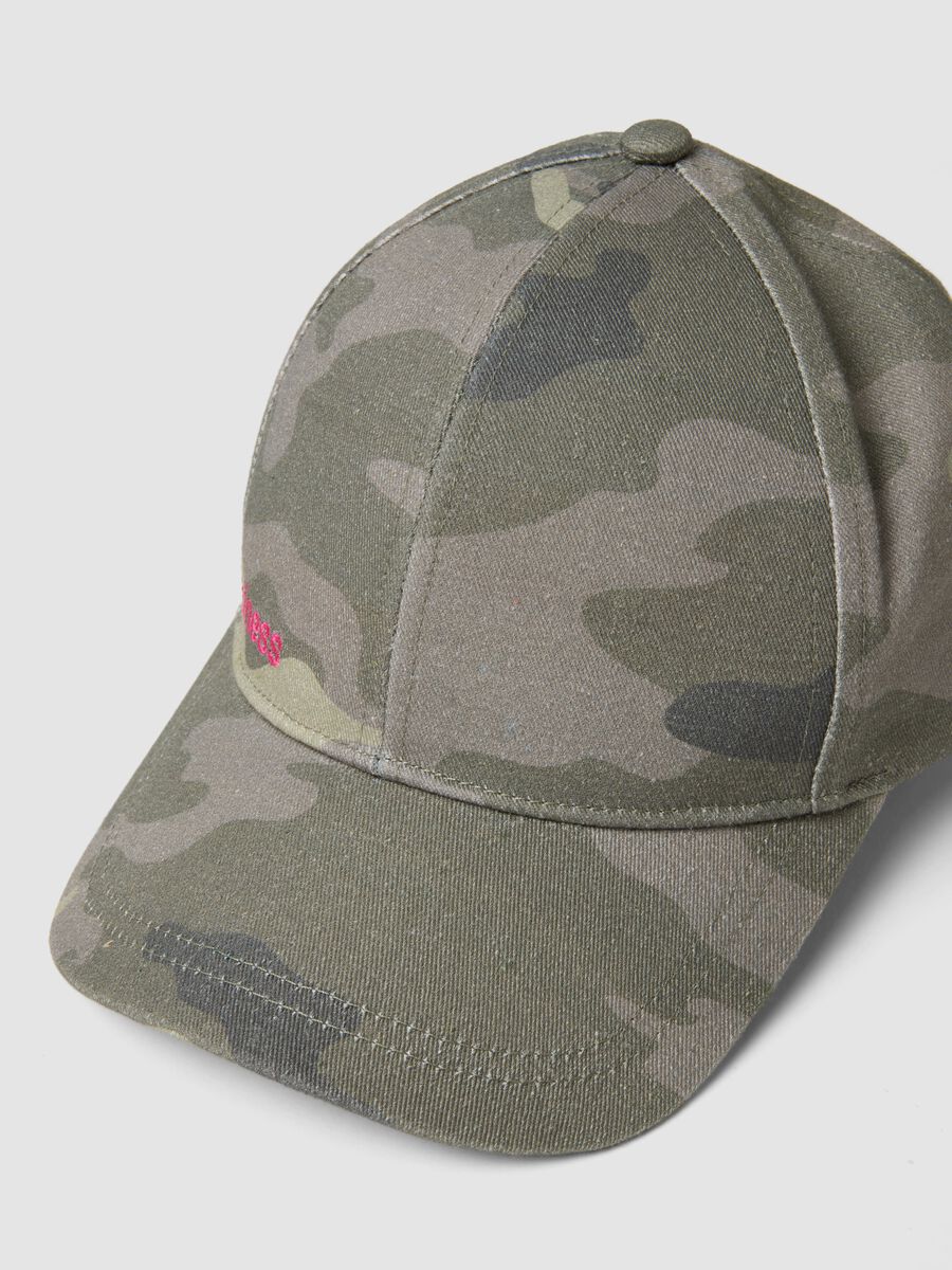 Cappello da baseball in puro cotone multicolor camouflage da bambina_1