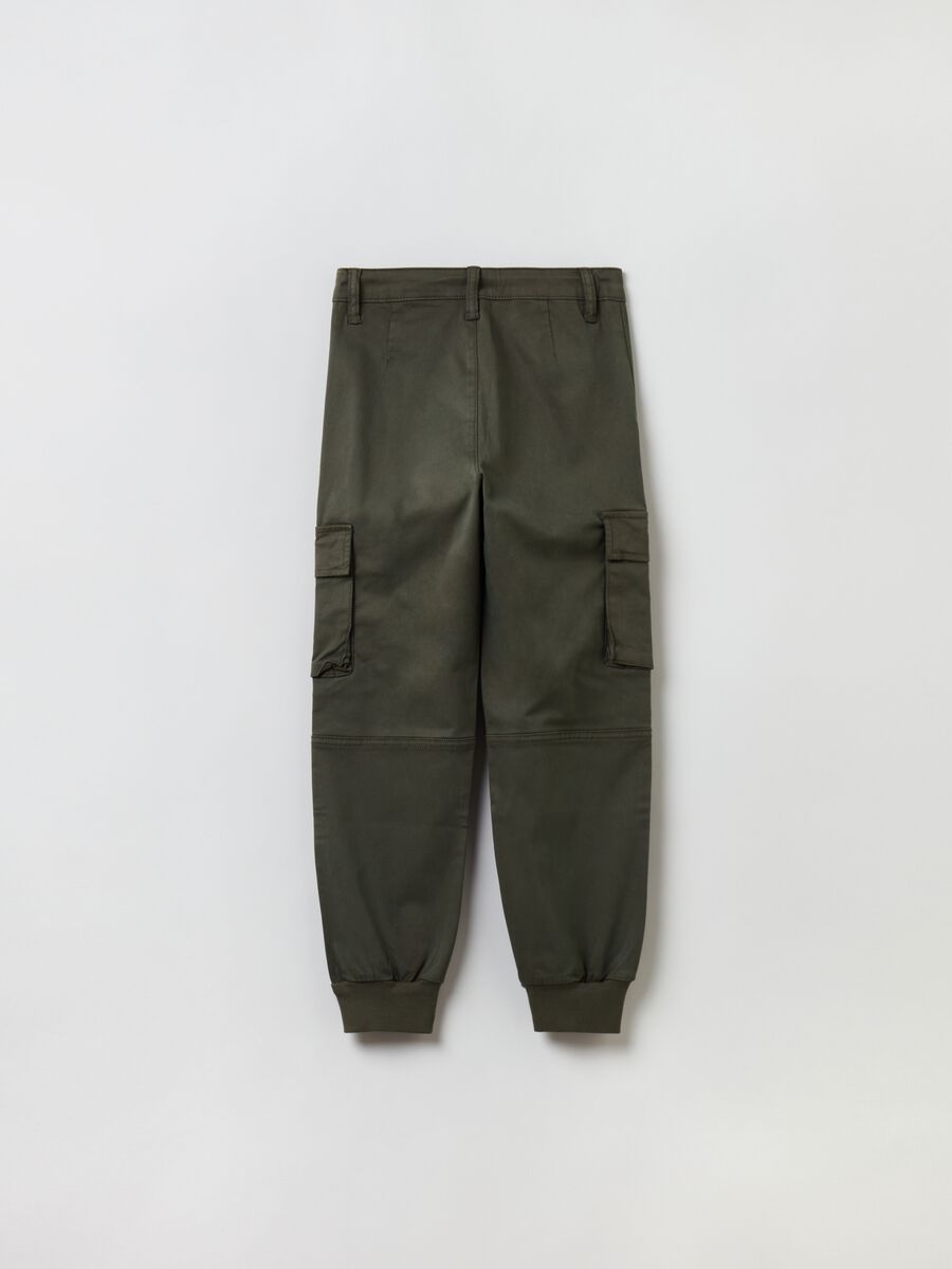Stretch cotton cargo trousers_4