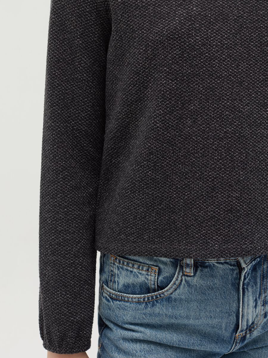 Two-tone top in lurex with cowl neck_2