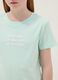 T-shirt azul para menina de algod&atilde;o puro com ajuste regular e frase_2