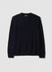 Navyblauer Rundhalspullover aus Wollmix, Regular Fit_0