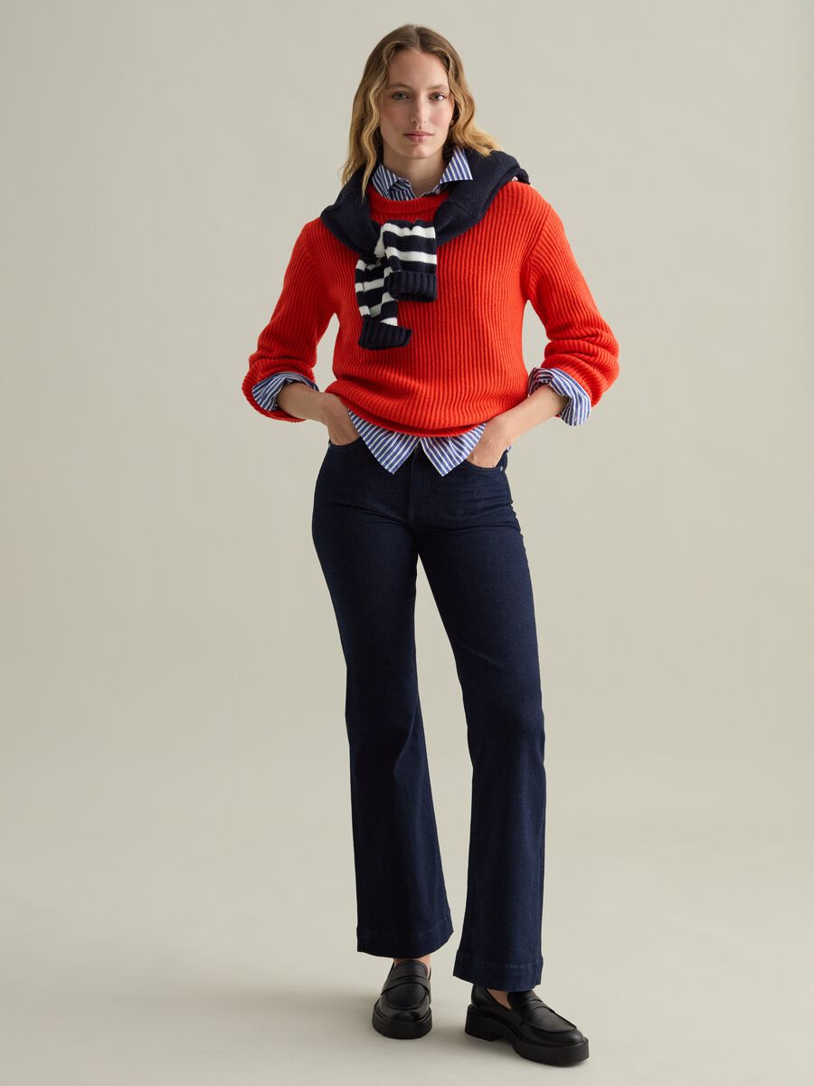 Ribbed pullover with round neckline_1