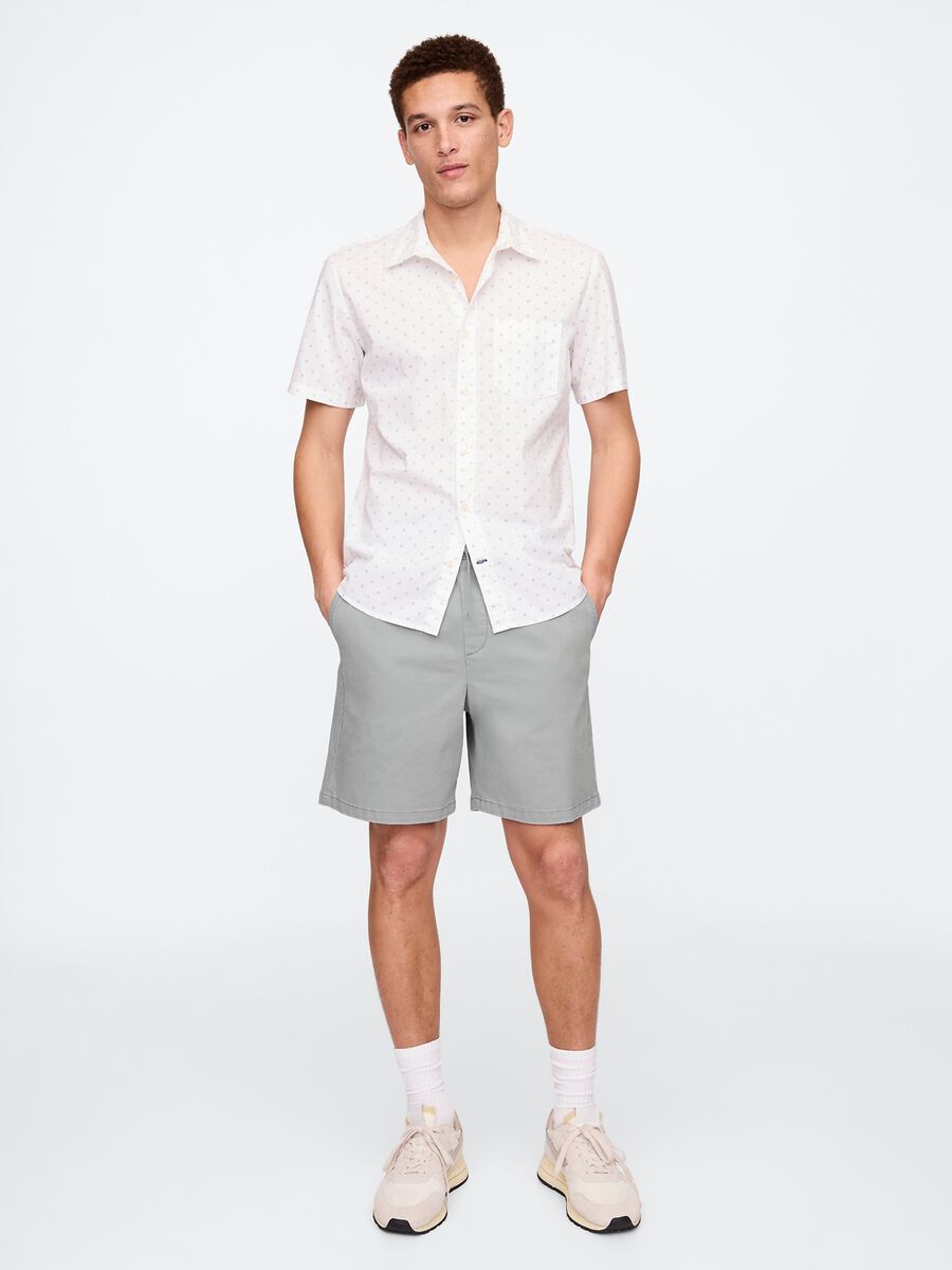 Shorts aus Stretch-Baumwolle mit Kordelzug_0