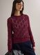 Regular fit red cotton blend jumper with knit pattern_2