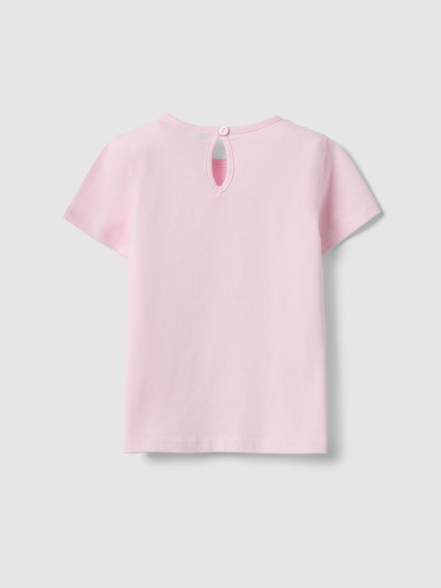 T-shirt in puro cotone rosa da bimba regular fit con gatto_1